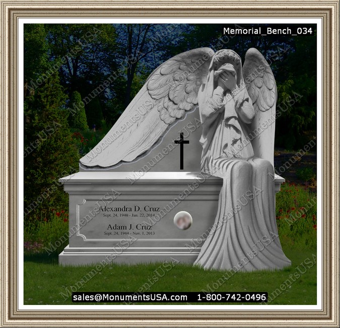 Memeroial-Headstones-With-Bench